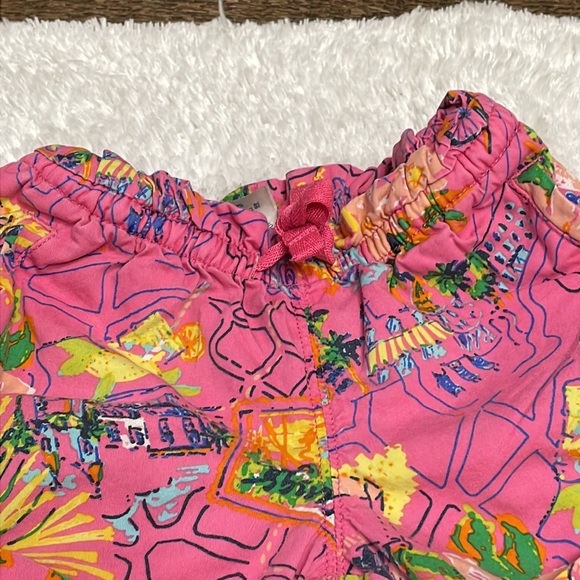 Lands' End Kids Girls' Pink Summer Themed Drawstring Pull On Shorts Size 5 *FIRM - Picture 2 of 9